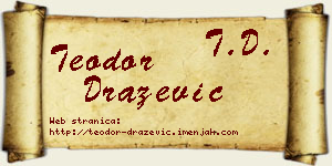 Teodor Dražević vizit kartica
